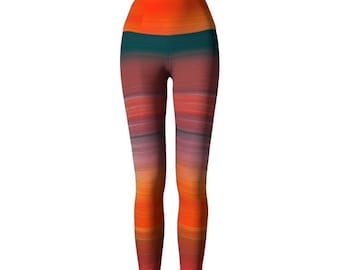 Rainbow Ombre Leggings: Women's Yoga Pants, Rave Festival Clothing