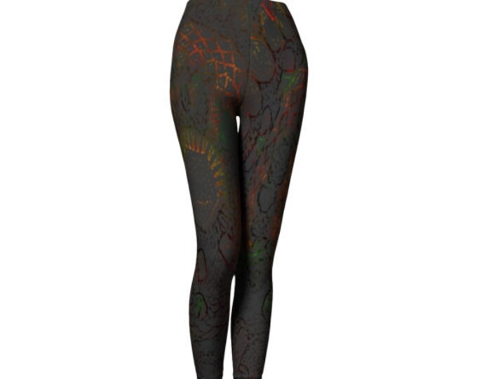 Tribal Art YOGA PANTS WOMENS Gray Yoga Pants Grey Yoga Pants Sexy Print Leggings Tribal Pattern Leggings Geometric Leggings Metaphysical