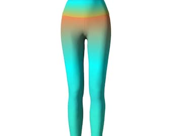 LEGGINGS WOMENS Yoga Pants YOGA Leggings - Tribal Print Leggings - Hippie Clothing - Sunset - Color Vibes - Burning Man - Festival Leggings