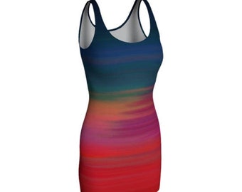 Rainbow DRESS Bodycon Dress Womens Sexy Rave Dress Club Dress Womens Sexy Mini Dress Sexy Party Dress Short Tight Dress Rave Club Dresses