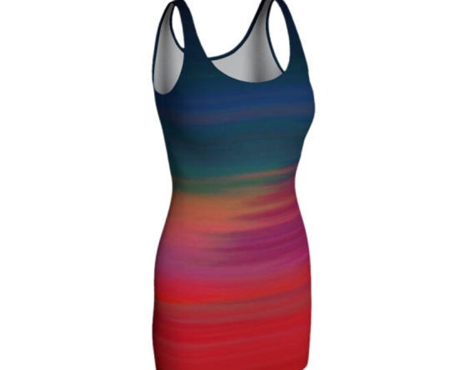 Rainbow DRESS Bodycon Dress Womens Sexy Rave Dress Club Dress Womens Sexy Mini Dress Sexy Party Dress Short Tight Dress Rave Club Dresses