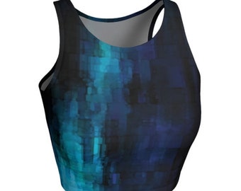 CROP TOP Womens Top Athletic Crop Top Gym Workout Fitness Activewear Yoga Clothing Women Activewear Top Crop Top Blue Sexy Top Festival Top