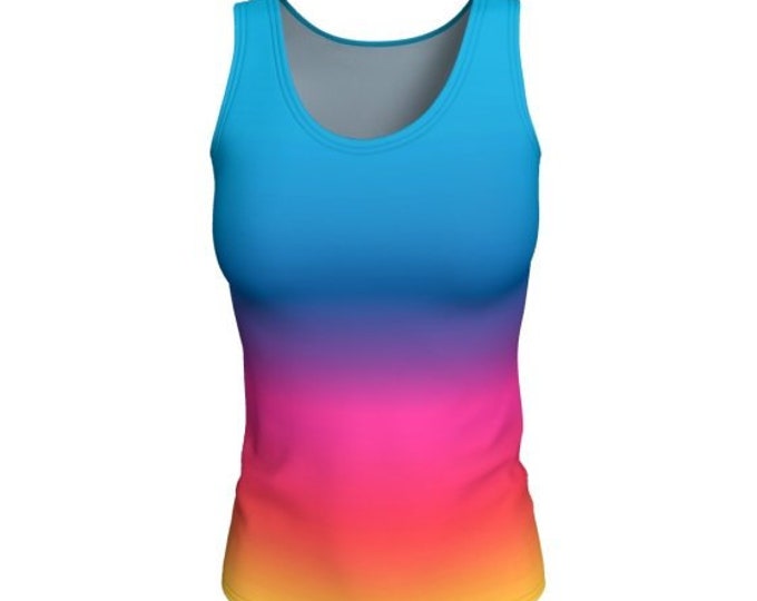 TANK TOP for WOMEN Tank Top Ombre Tank Top Jersey Tank Top Work Out Top Rave Tank Top Festival Tank Top Women's Yoga Top Athletic Tank top
