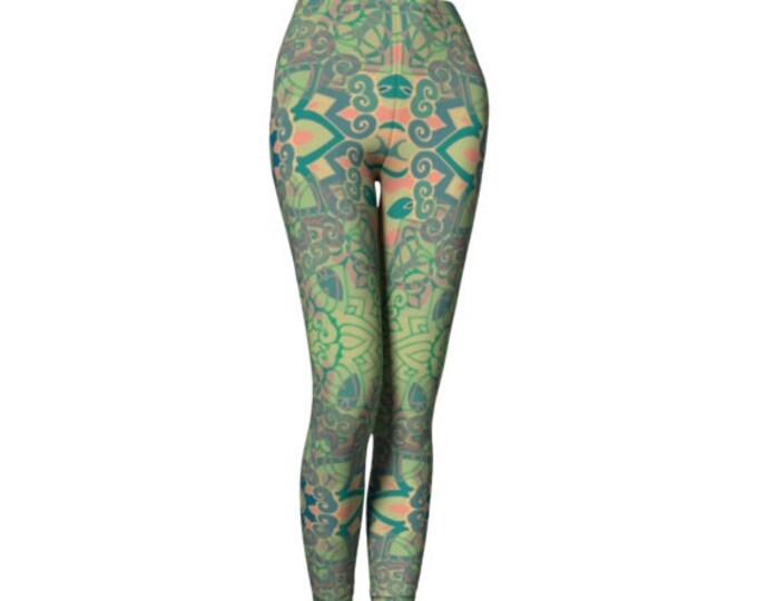 YOGA LEGGINGS Sacred Geometry WOMENS Yoga Pants Mandala Leggings Womens Leggings Sexy Print Leggings Festival Leggings Burning Man Clothing