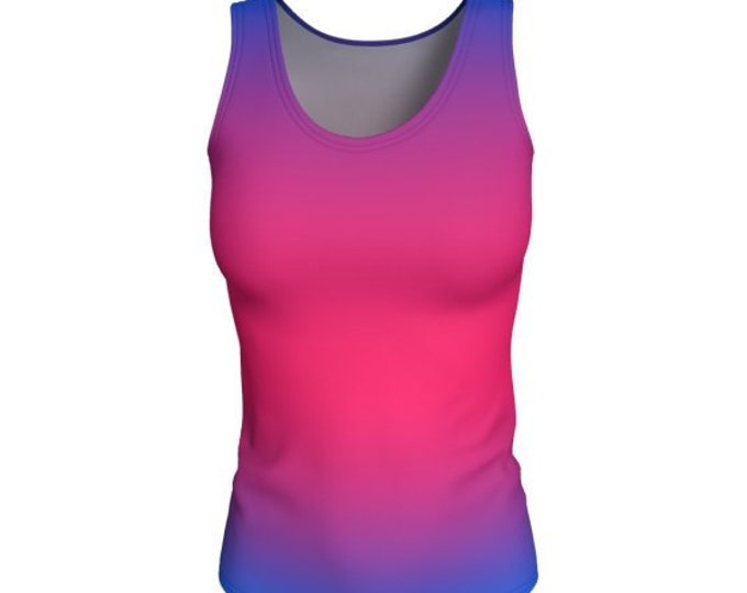 WORK OUT Tank Top Womens Yoga Tank TOP Pink Purple Ombre Shirt Women's Sleeveless Tank Top Scoop Neck Tank Jersey Knit Fabric Gym Tank Top