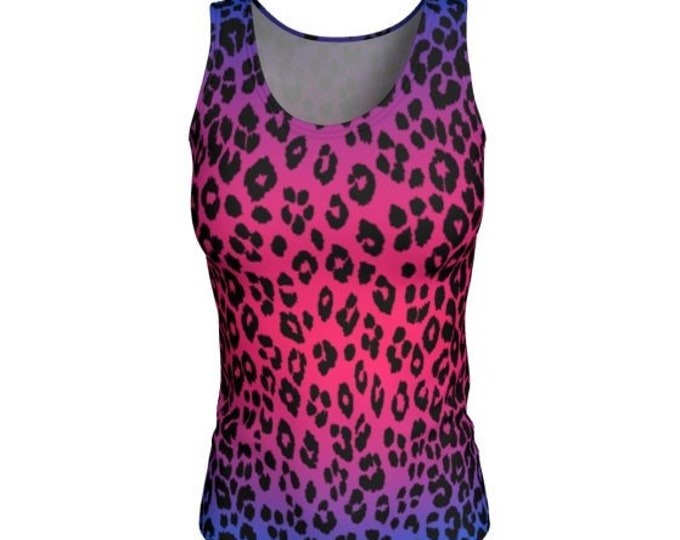 LEOPARD Print TOP WOMENS Tank Top Designer Fashion Top Womens Work-Out Tank Top Yoga Top Cycling Tank Top Fitness Tank Top Womens Clothing