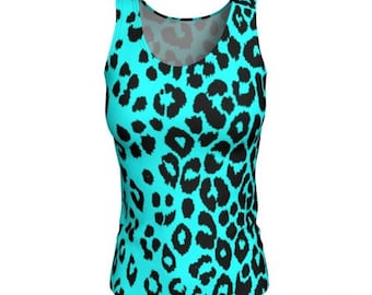 Cheetah Print Tank Top: Women's Fitted Scoop Neck Sleeveless Shirt