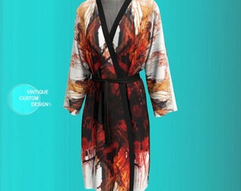 KIMONO ROBE PEIGNOIR Japanese Kimono Robe Long Kimono Robe Mothers Day Gift for Mom Gift for Wife Gift for Girlfriend Sexy Lingerie for Her