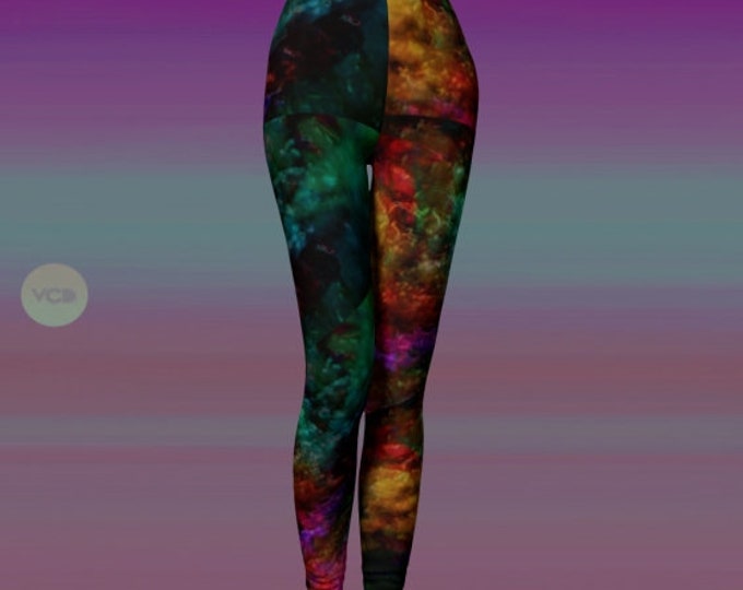 LEGGINGS Rainbow Art PRINT Leggings Womens Sexy Leggings FESTIVAL Leggings Rave Clothing Burning Man Leggings Designer Art Leggings Print