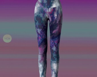 Painted Art LEGGINGS Womens Festival Fashion YOGA PANTS Galaxy Leggings for Women Yoga Leggings for Burning Man Paint Leggings Rave Leggings