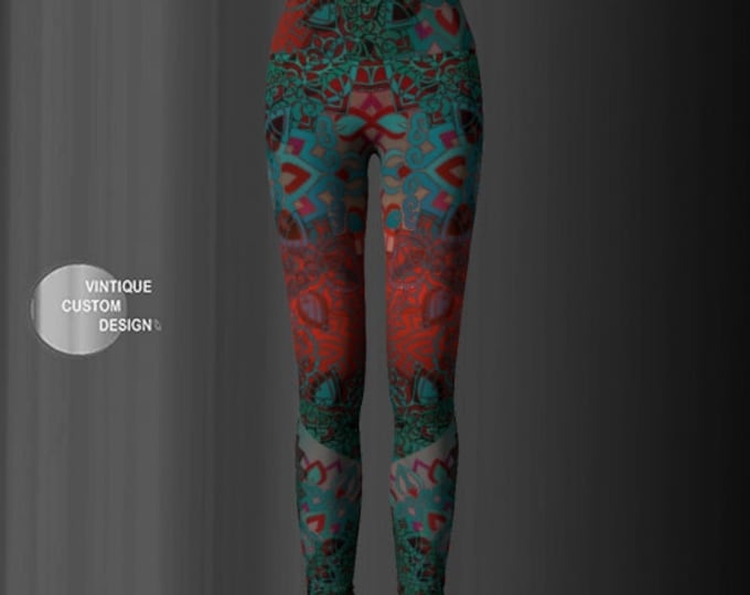 LEGGINGS YOGA PANTS Sexy Print Leggings Sexy Womens Leggings Festival Clothing Burning Man Leggings Lotus Flower Leggings Sacred Geometry