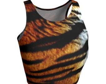 TIGER CROP TOP Animal Print Crop Top Women's Cropped Top Work Out Top Bralette Sports Bra Tiger Print Yoga Top Tiger Striped Top Yoga Top