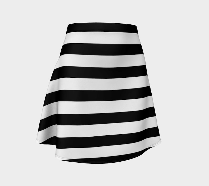 Black and White Striped SKIRT HALLOWEEN Skirt Womens Skirt Fitted Skirt or Flare Skirt Inmate