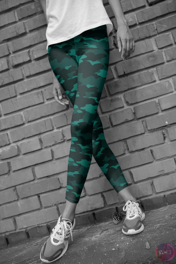 green camo yoga pants