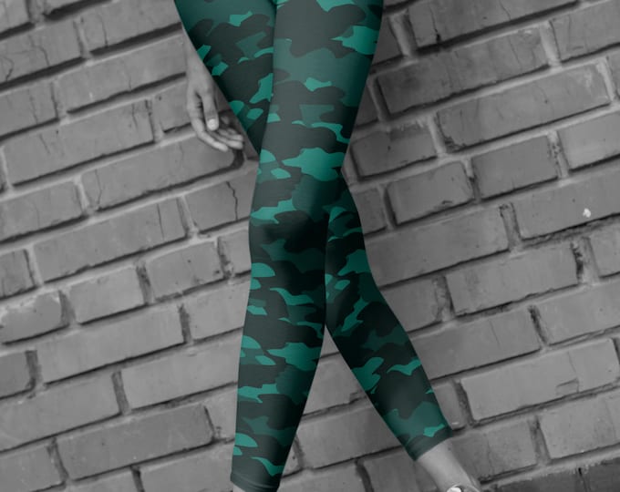 Green Camouflage Leggings for Women CAMOUFLAGE LEGGINGS WOMENS Army Leggings Printed Leggings Yoga Leggings Camouflage Pants Camo Yoga Pants