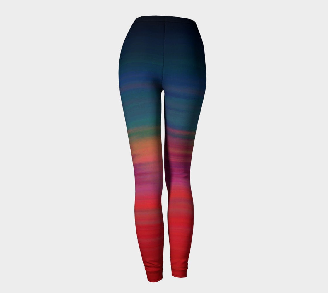 OMBRE RAINBOW LEGGINGS Womens Printed Yoga Leggings Ombre Rainbow ...