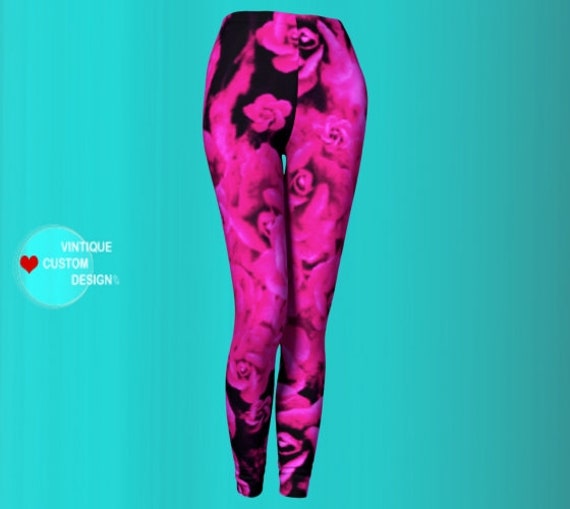 hot pink and black leggings