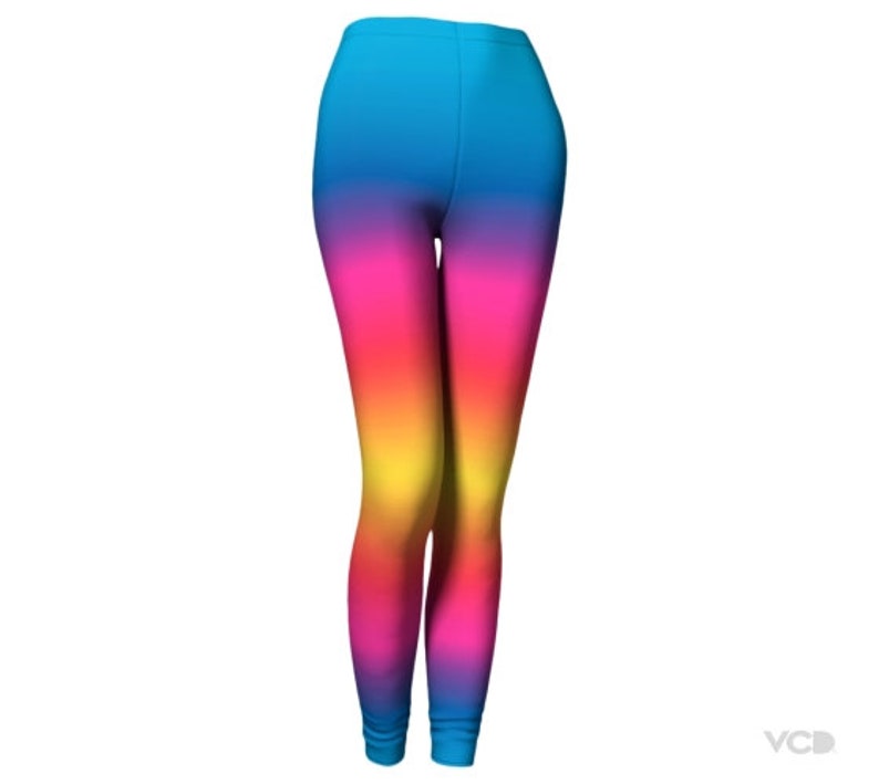 RAINBOW LEGGINGS Colorful Ombre Yoga Leggings WOMENS Yoga Etsy