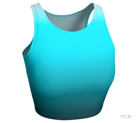 BLUE OMBRE TOP Women's Crop Top Sleeveless Top Workout Clothing Sky ...