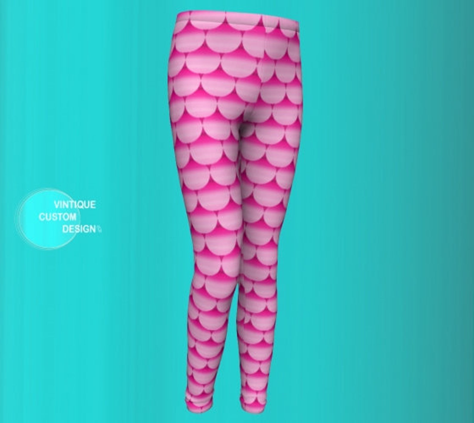 Mermaid Leggings for GIRLS Mermaid Leggings Pink Mermaid Etsy