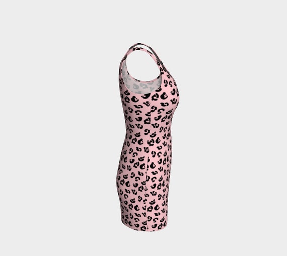 Pink Leopard Print Bodycon Mini Dress