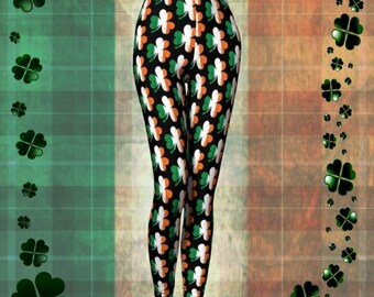 Irish Flag Shamrock Leggings: St. Patrick's Day Yoga Pants