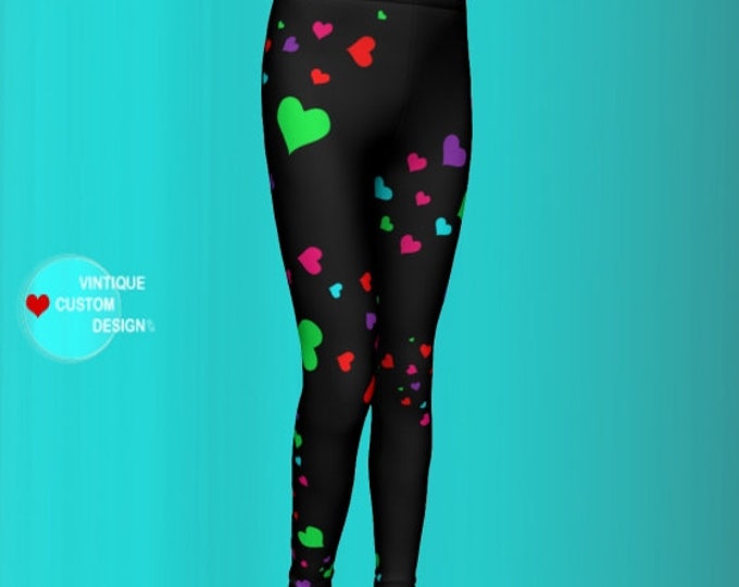 HEART Leggings Rainbow Heart Pants for GIRLS Baby Leggings Toddler Leggings Kids Clothing Girls Heart Pants Matching Outfit Kids Leggings