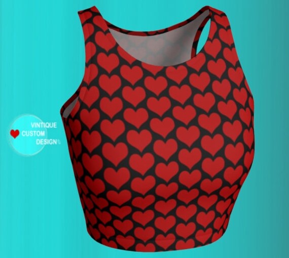 HEART Crop Top Womens Athletic - Etsy 