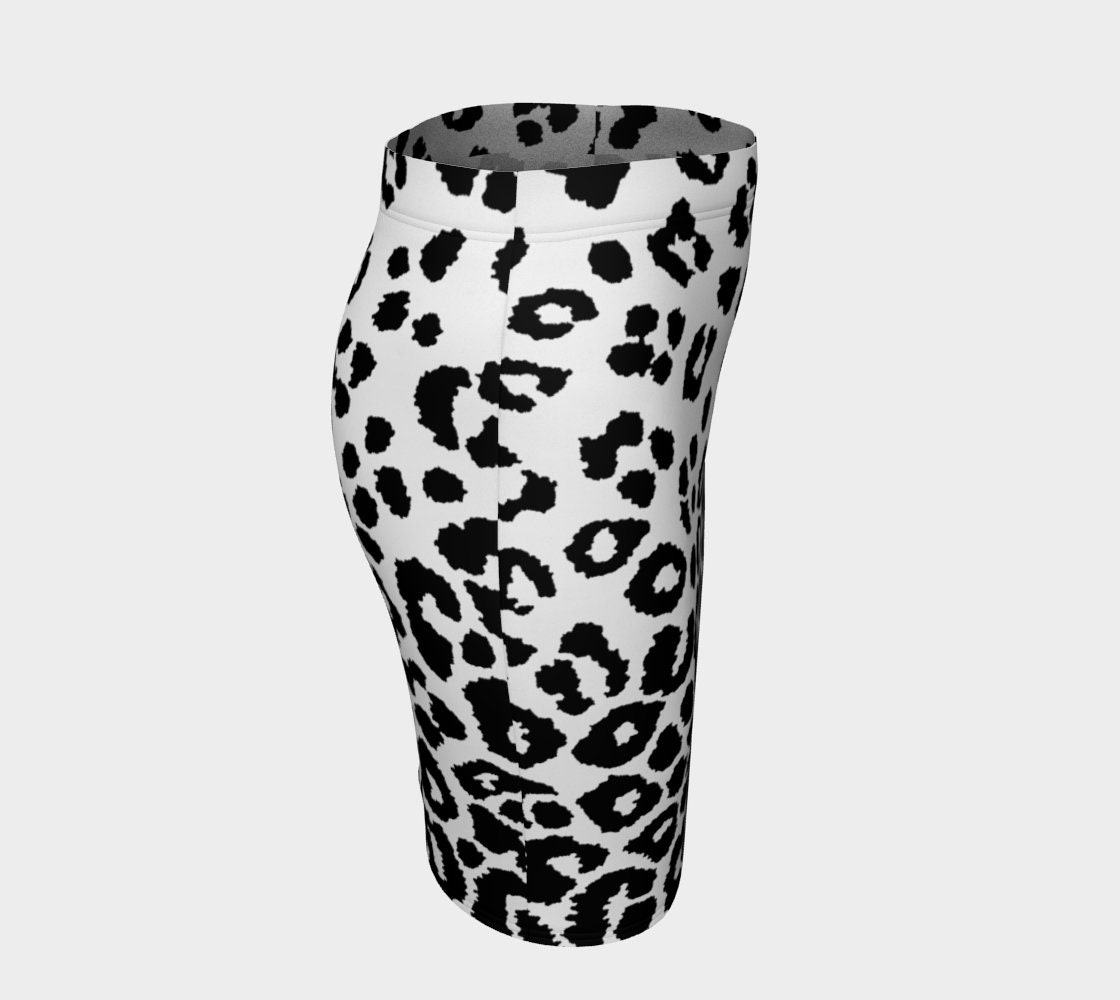 SNOW LEOPARD SKIRT Animal Print Skirt Black and White Cheetah Print ...