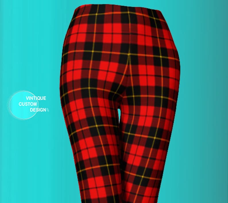 Black Tartan Plaid Women's Leggings main image 1