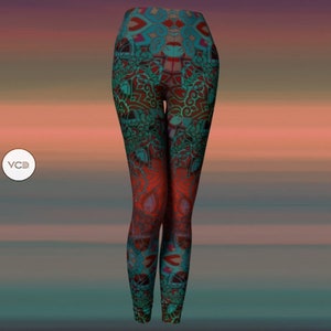 LEGGINGS Mandala Tribal Yoga Leggings YOGA PANTS Womens Sexy Print Leggings Psychedelic Hippie Clothing Sacred Geometry Festival Leggings