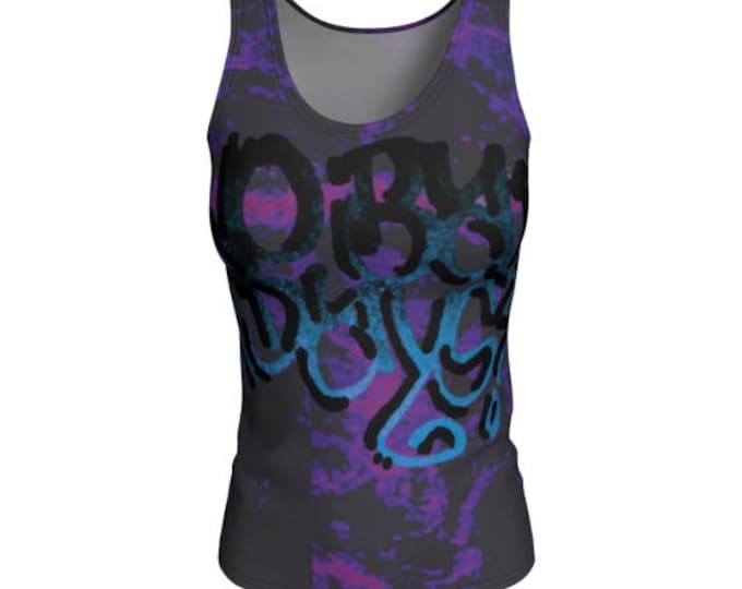 Running TANK TOP Womens Crossfit Tank SHIRT Crossfit Tank for Womens Yoga Top Fitness Clothing Workout Tank Top Purple Graffiti Art Tank Top