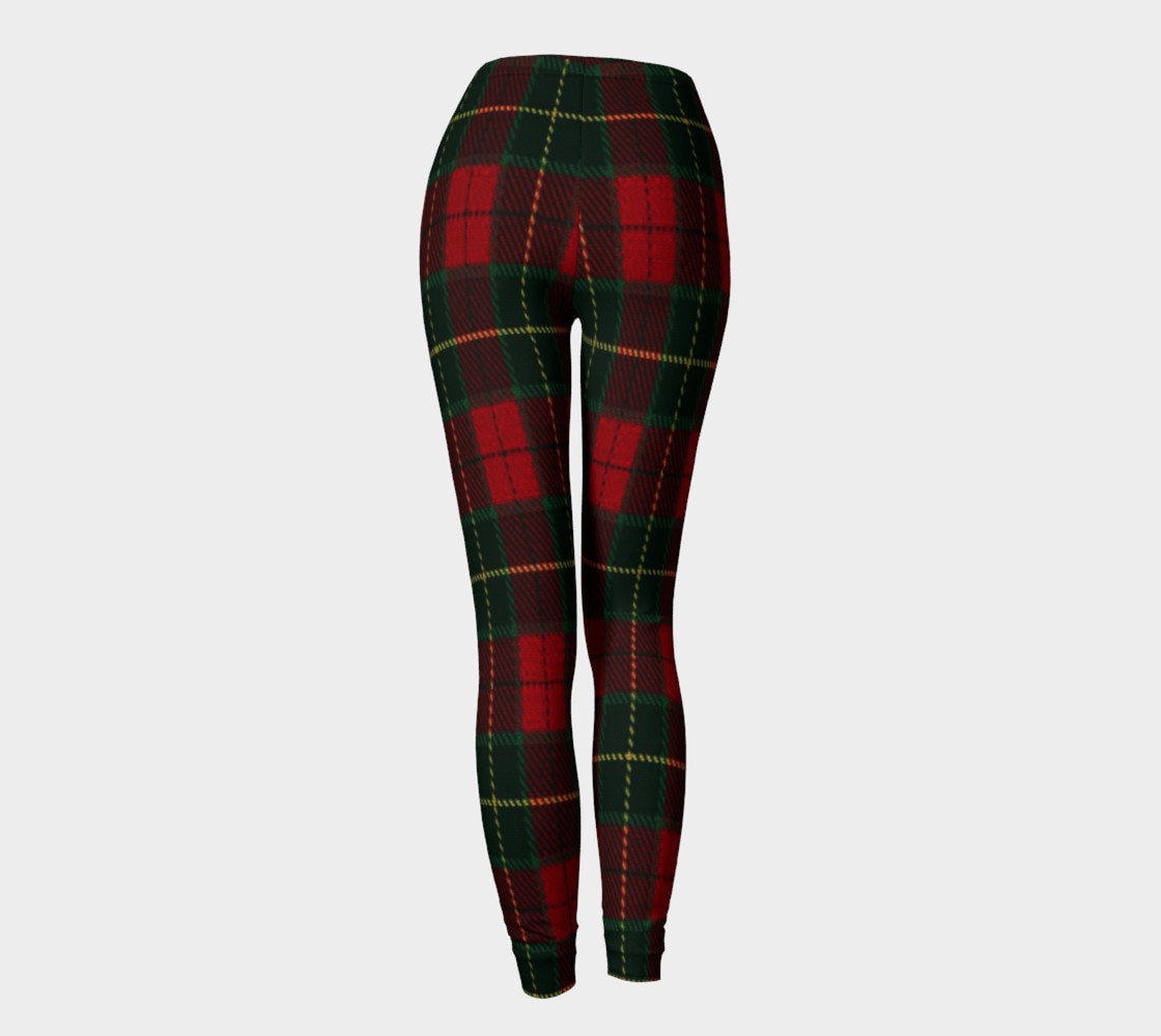 Plaid LEGGINGS Red TARTAN PLAID Yoga Leggings Womens Leggings Yoga ...