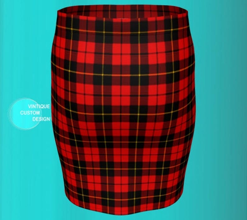 RED Tartan PLAID Mini SKIRT Red Plaid Skirt Red Plaid Mini Skirt Womens Clothing Sexy Mini Skirt Sexy Print Plaid Skirts for Women Flare image 4