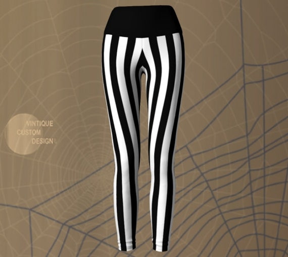 striped yoga pants black and white