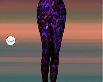 Purple Leopard LEGGINGS Leopard Print Animal Print YOGA Leggings Womens Yoga Pants Cheetah Printed Leggings Fantasy Cosplay Leggings Women