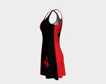 harlequin red dress Red And White Harlequin Diamond Pattern Diamond A-Line Dress by Gsallicat