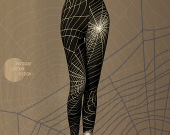 Cobweb Leggings: Halloween Spider Web Yoga Pants