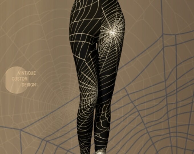 Cobweb LEGGINGS HALLOWEEN Leggings for Women Yoga Pants for Halloween Spider Web Tights Spooky Gothic Clothing Halloween Costume for Mom