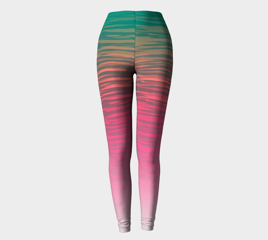 Neon STRIPED Leggings WOMENS Ombre Printed Leggings Yoga Leggings