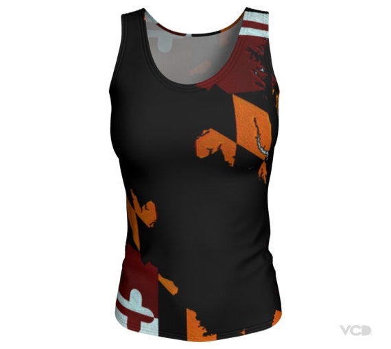 Maryland Flag Tank Top: Women's Fitted Workout Top