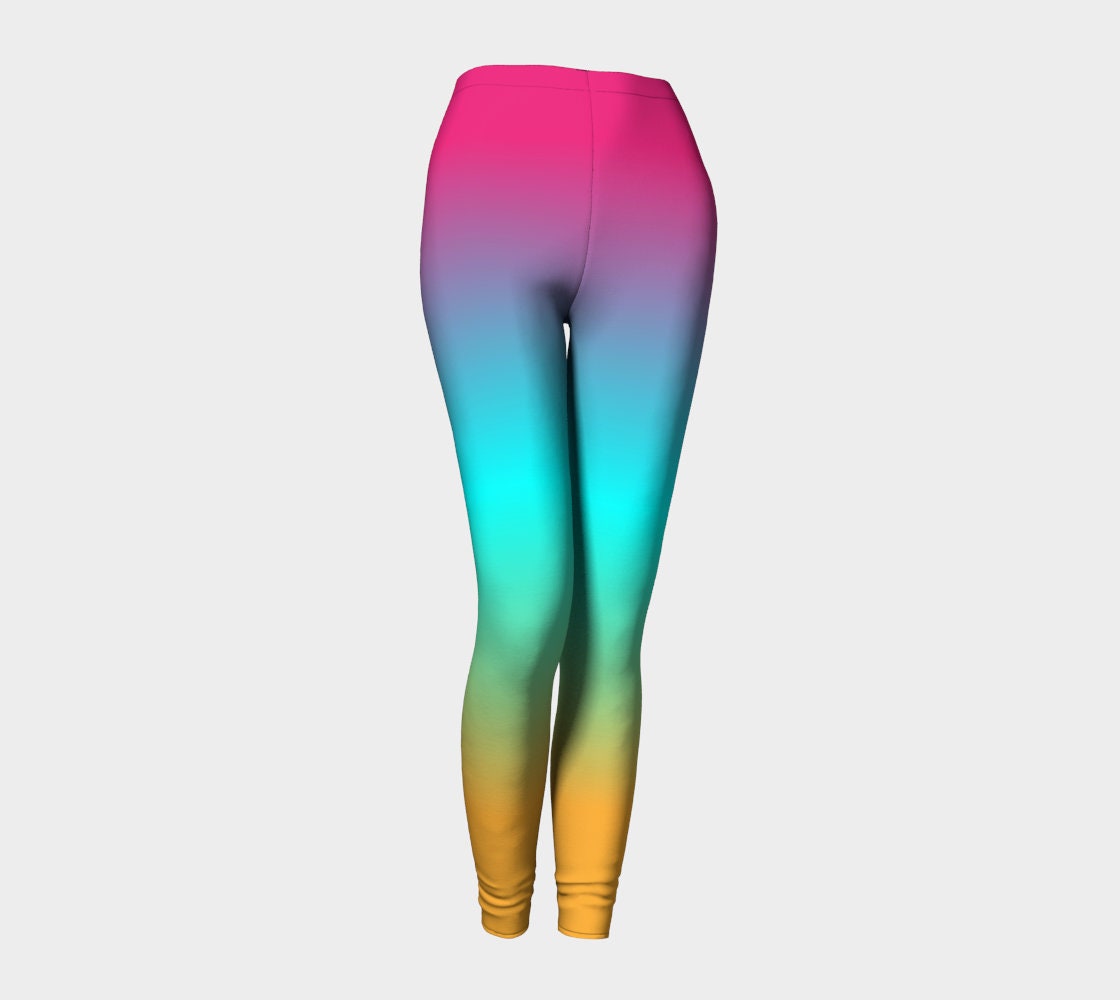 Fairy Kei RAINBOW LEGGINGS Neon Leggings Colorful Art Leggings for ...