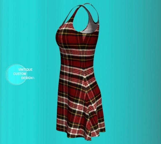 PLAID BODYCON DRESS Red Tartan Plaid Dress Sexy Mini Dress - Etsy