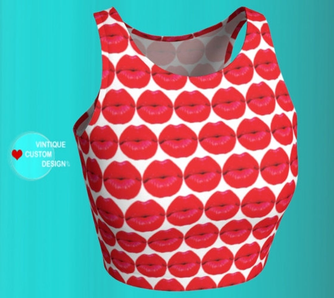 deicyme❤lipsticktops Red Lips Shirt, Heart Lips Shirt, Valentines Day Shirt, Valentine