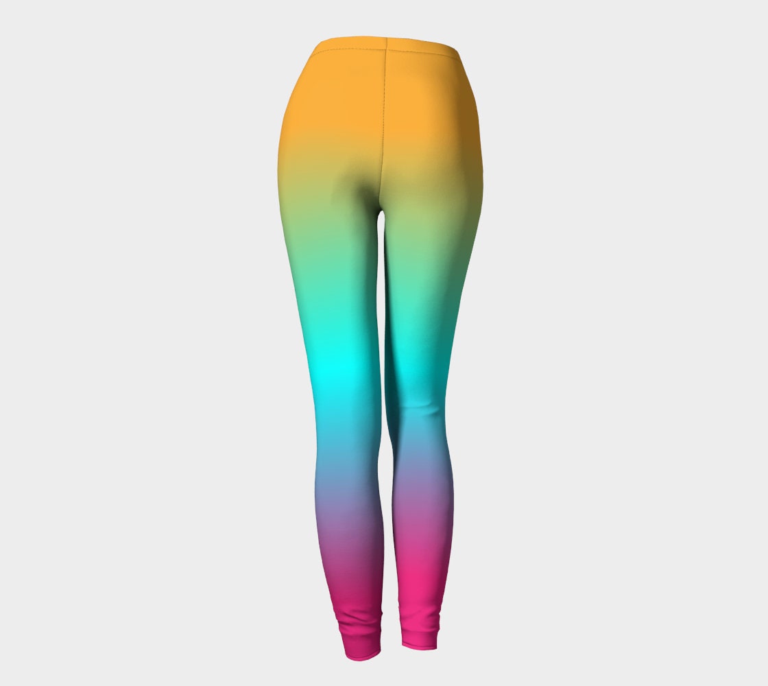 Rainbow LEGGINGS Womens Ombre Leggings Yoga Leggings Sexy Print ...