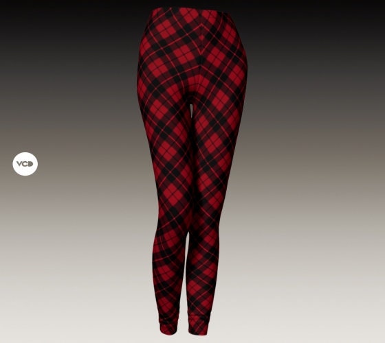 Red Plaid Tartan YOGA PANTS Sexy Print Leggings WOMENS Sexy Leggings Sexy  Womens Leggings Sexy Yoga Pants Sexy Yoga Leggings Print Leggings