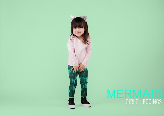 Green MERMAID LEGGINGS for GIRLS Mermaid Scale Leggings Girls Baby Leggings Toddler Leggings Kids Clothing Youth Leggings Back to School Etsy Australia