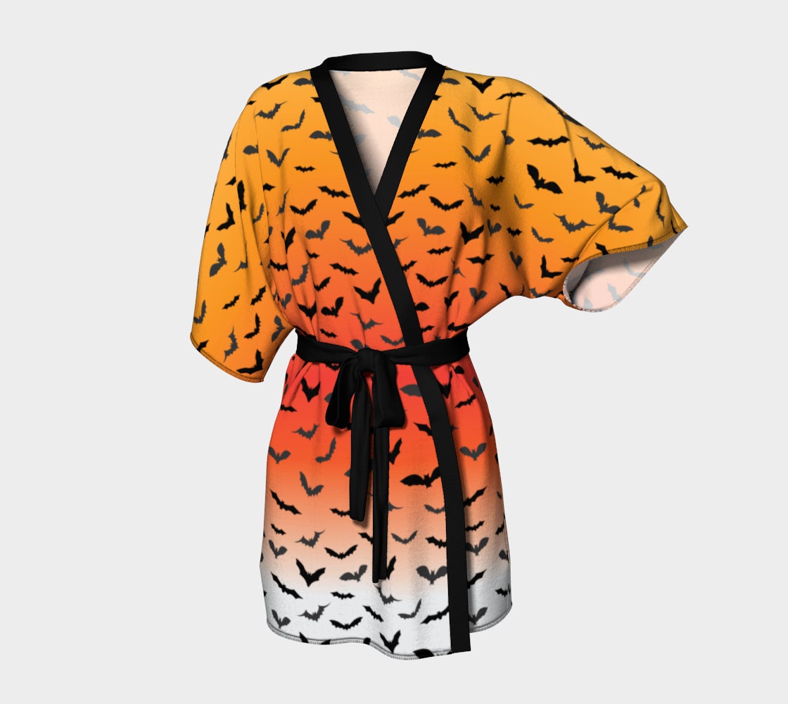 KIMONO ROBE HALLOWEEN Robe Bat Robe Luxury Kimono Robe Women's Kimono