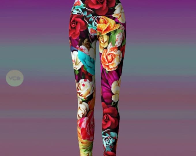 YOGA PANTS Womens Sexy LEGGINGS Sexy Print Leggings Sexy Womens Leggings Sexy Yoga Leggings Flower Print Art Leggings Yoga Leggings Sexy