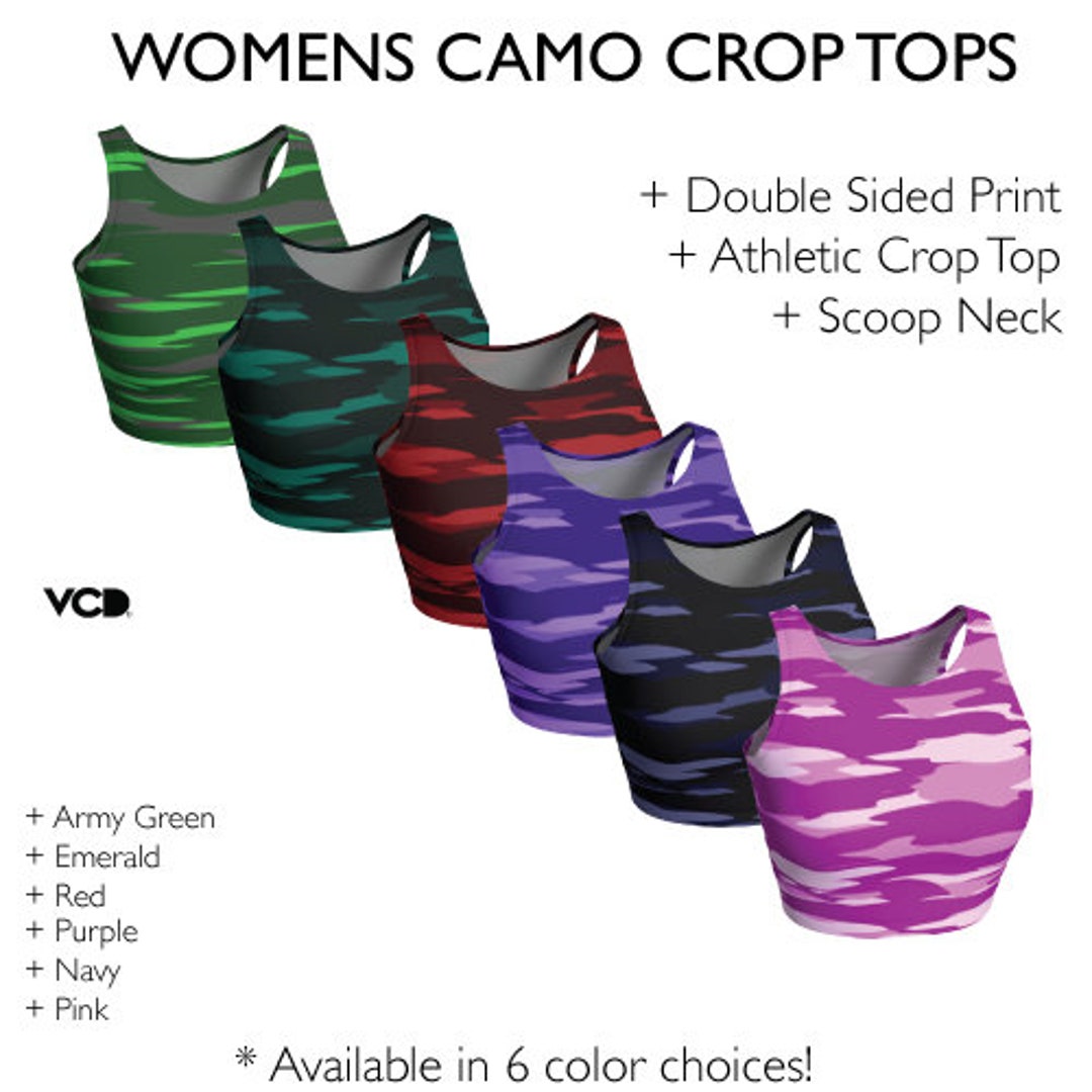 CAMOUFLAGE CROP TOP Womens Camouflage Print Athletic Crop Top Camo Crop Tops for Women Workout Clothing Activewear Cycling Tops Yoga Top Etsy Canada